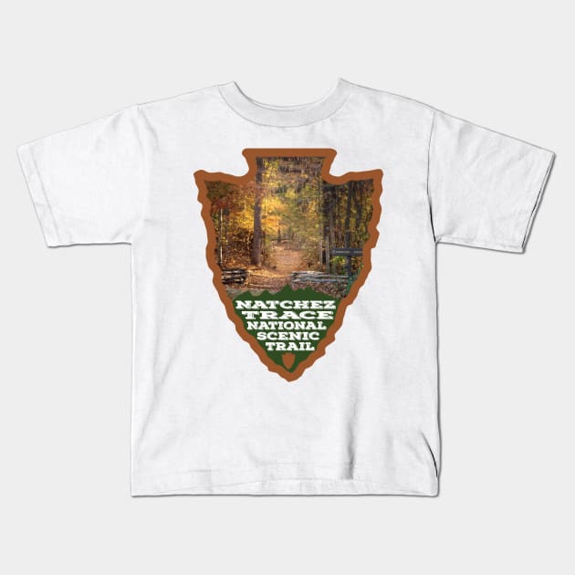 Natchez Trace National Scenic Trail arrowhead Kids T-Shirt by nylebuss